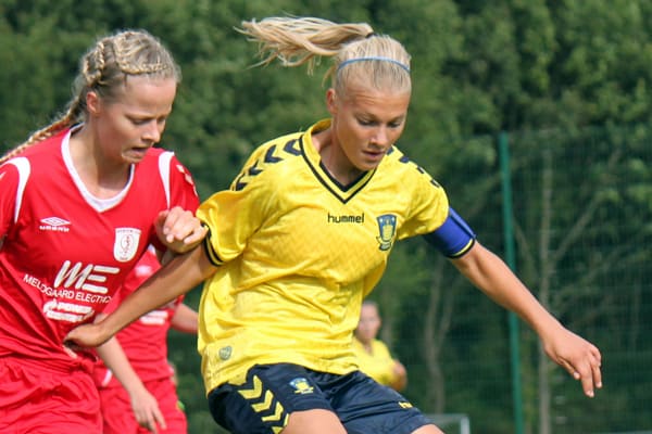 Brøndbys Stine Larsen stod for den første scoring mod Norge.