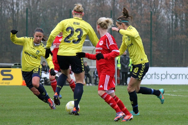 Brøndbys 3F-kvinder har vundet alt i grundspillet. Her mod BSF. Foto: Steen Trolle