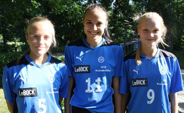 Tre af de nye ansigter i truppen: Michelle Sundahl, Sofie Karsberg og Michele Hannibaldsen.