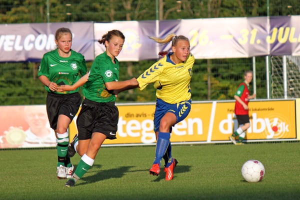 Brøndbys U16-landsholdsspiller Cecilie Nielsen i tirsdagens kamp mod Himmelev-Gundsølille.