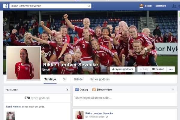 Rikke Seveckes nye fanside på facebook.