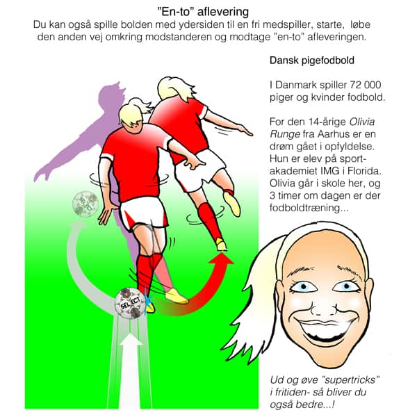 Olivia Runge er af to danske fodboldpiger, der er med i bogen, side om side med superstjernerne.