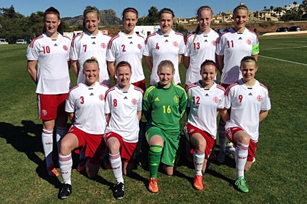 U19-landsholdet startede med dette hold i lørdagens kamp mod Norge. Foto: DBU