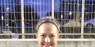 Sidsel Dam Lomborg træner med sine holdkammerater gennem ZOOM