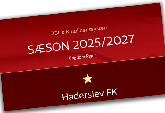 Haderslev FK tildeles DBU’s pigelicens