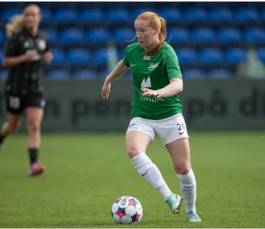 Fortuna Hjørring forlænger med svensk forsvarsspiller Tilde Johansson i aktion for Fortuna Hjørring Foto: Fortuna Hjørring