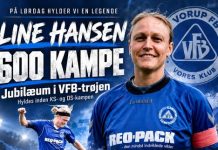 51-årige Line Hansen hyldes for 600 kampe – og hun spiller stadig fodbold